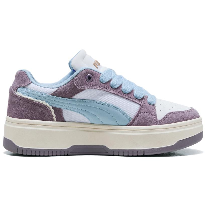 PUMA REBOUND Breathable Low top Skateboard Shoes Women's White Blue 403512-01