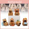 Cute Capybara Collectible Toy Charming Water Pig Pvc Figurine Creative Decoration Set