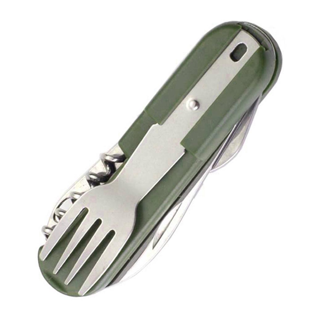 Camping Utensils Cutlery Set Multifunction Stainless Steel Folding Detachable Camping Tableware Set Camping Utensils Cutlery Set