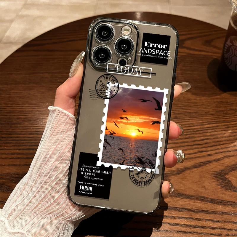 Vintage Travel Collage Stamp & Error 404 iPhone Case for 15/14/13/12 - Retro Aesthetic Cover