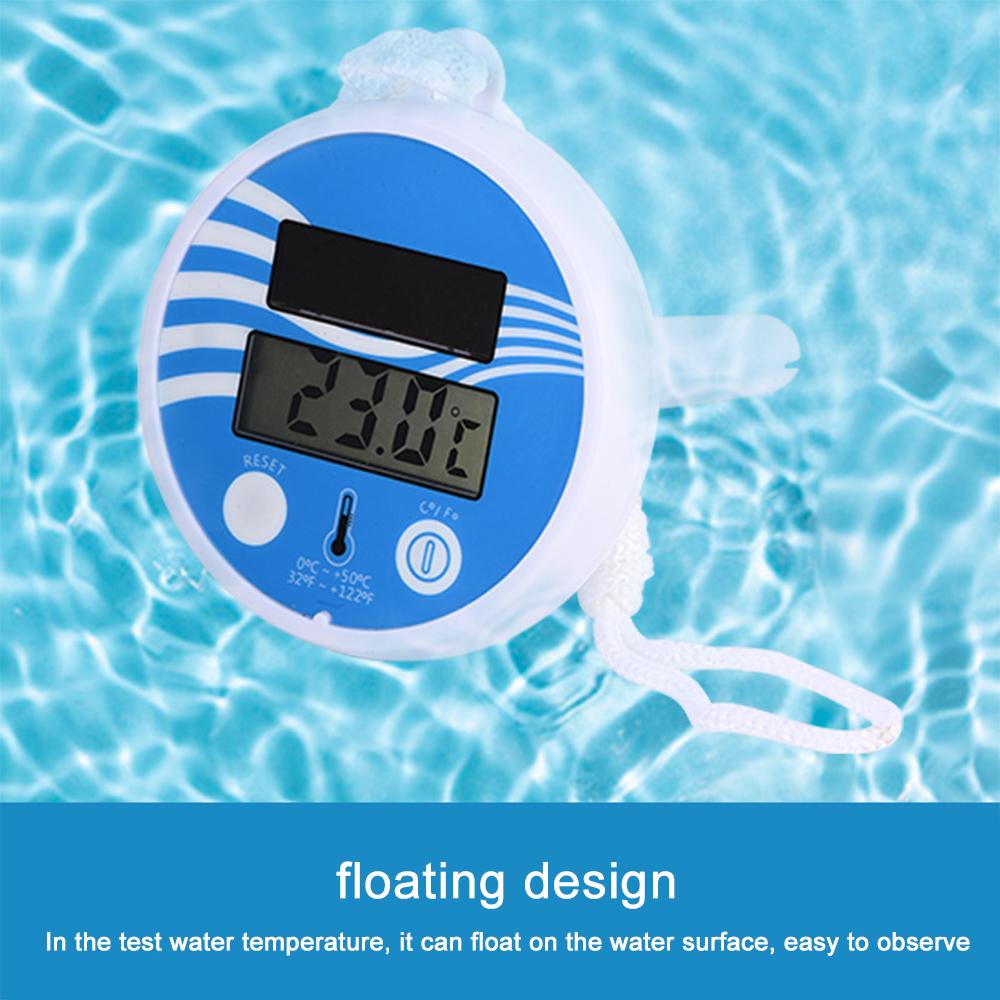 Digital Floating Pool Thermometer Solar Power Waterproof Thermometer LCD Digital Display Pool Temperature Measurement Device