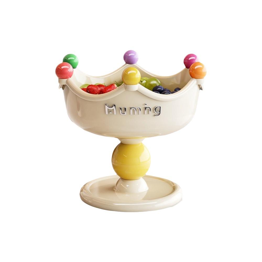 Cream Style High-footed Fruit Plate Plastic Double Layer Fruit Bowl  Bedroom