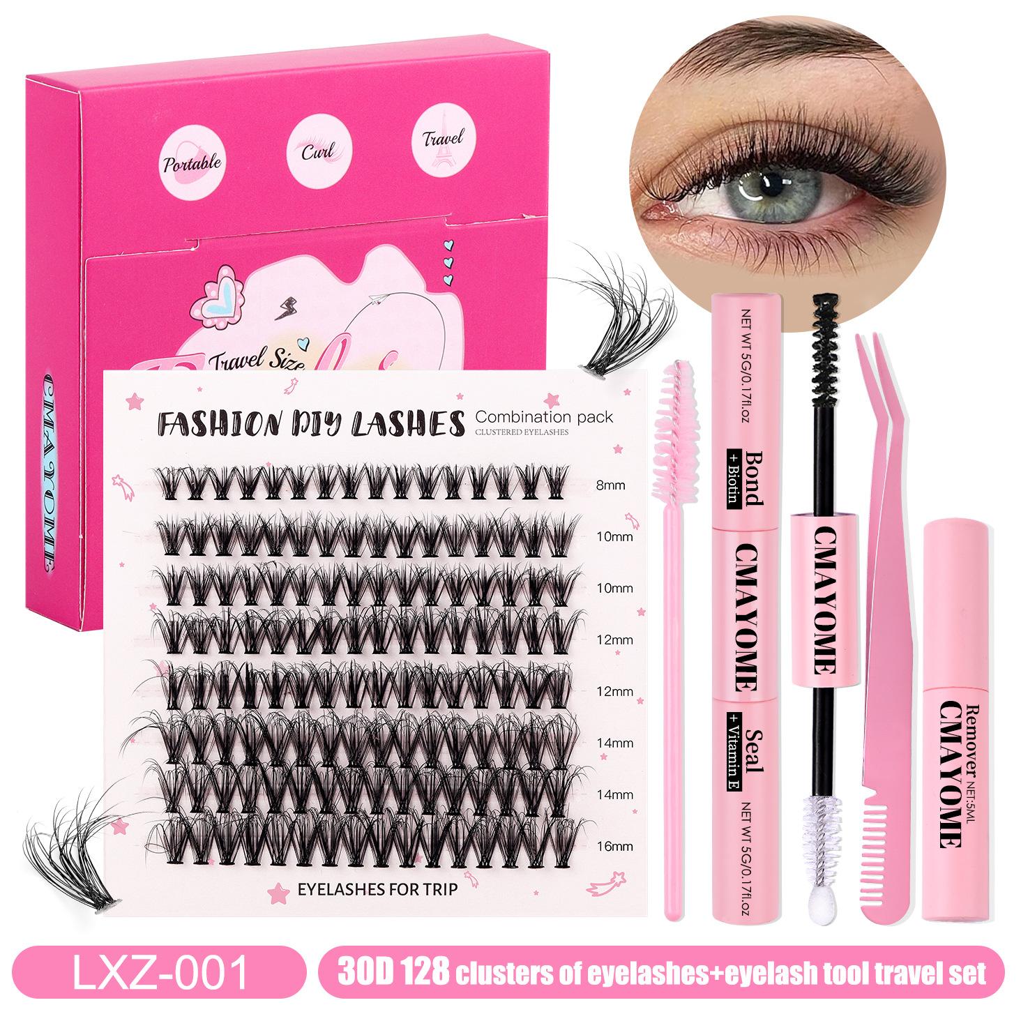 

Single Cluster Segmented Multi-Hair False Eyelashes Travel Pack Small Square Box Portable Daily Diy Eyelash Set