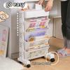 5 Floors Removable Storage Shelf Desk Side Bookshelf Bookcase Shelves with Wheels Storage Rack Hanging Desk Side Kitchen Food Trolley