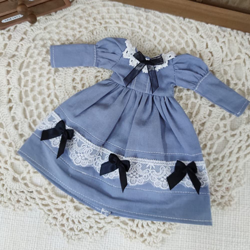 rakulifey Blythe costume hair Blythe doll Obitsu 24 set set, clothes, dress, accessory, clothes, universal, 2-piece (gray blue)