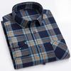 New 100% Pure Cotton Shirt Men's Plaid Shirt Long Sleeve Regular Fit Men Casual Soft Comfortable Flannel Social Shirts S-4XL
