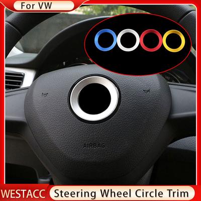 Car Steering Wheel Center Circle Trim for VW Golf 6 7 Polo Tiguan Passat B6 B7 Touran Scirocco Beetle Jetta MK5 MK6 Caddy