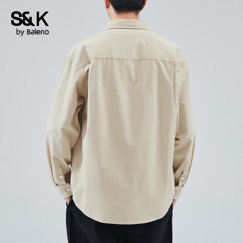 Baleno S&K Men's American Loose Fit Cotton Long-Sleeve Work Shirt