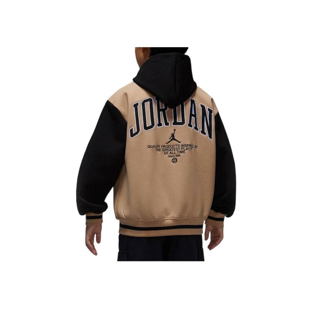 Jordan Neutral Kids Varsity Hooded Jacket Tan Black IO2560-200