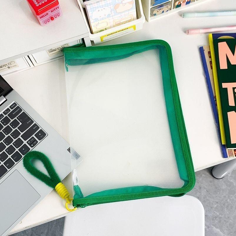 

[Transparent File Bag] 4pcs /1pc A4 Transparent Zippered File Bag | for Documents, Test Papers, and Textbooks