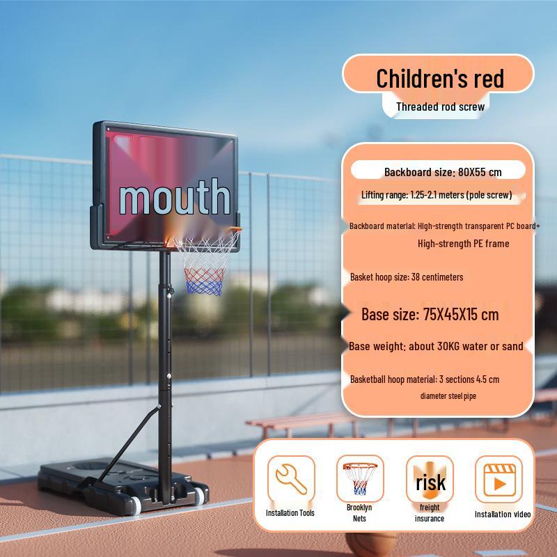 Adjustable Height Basketball Hoop for Indoor/Outdoor Play - Suitable for Adults, Teens, and Kids.