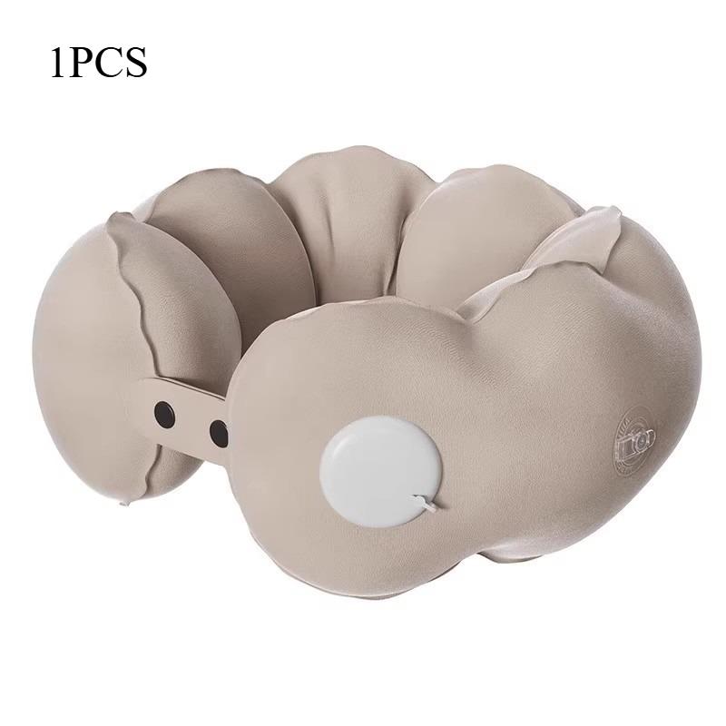 Inflatable Pillow, Travel Portable Neck Pillow, Press Inflatable U-shaped Pillow, Travel Neck Pillow, Stowable Airplane Pillow