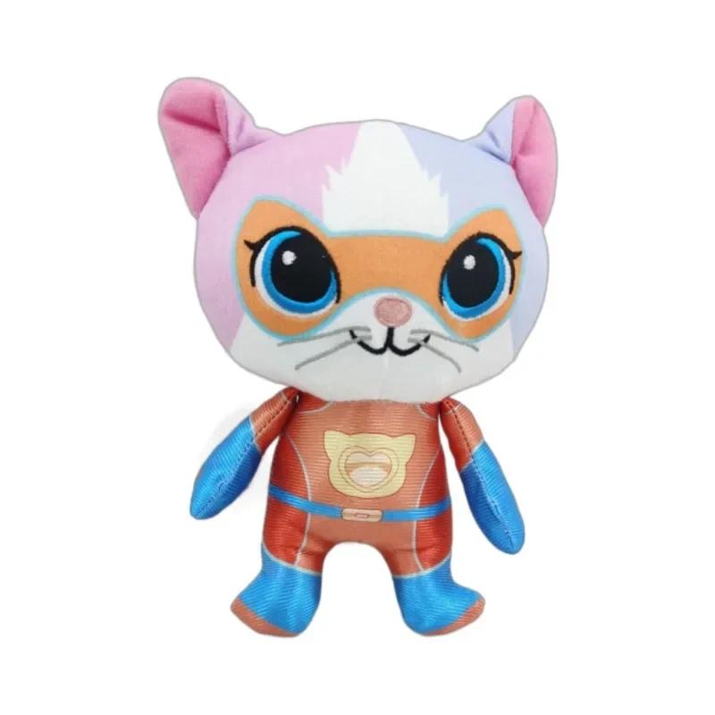 4 stk SuperKitties Plysj Utstoppede Dyr Heltegruppe, Gave til Barn Plysj Kasteputer som Leker for Barn, Bursdagsfestgaver