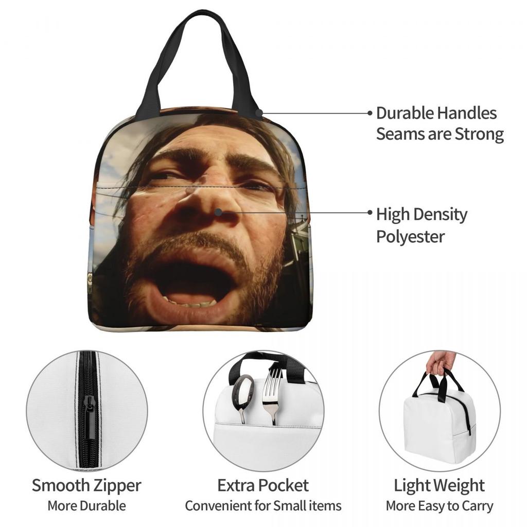 Insulated Lunch Bags Arthur Morgan Product Lunch Food Box Fashion Thermal Cooler Bento Box For Picnic