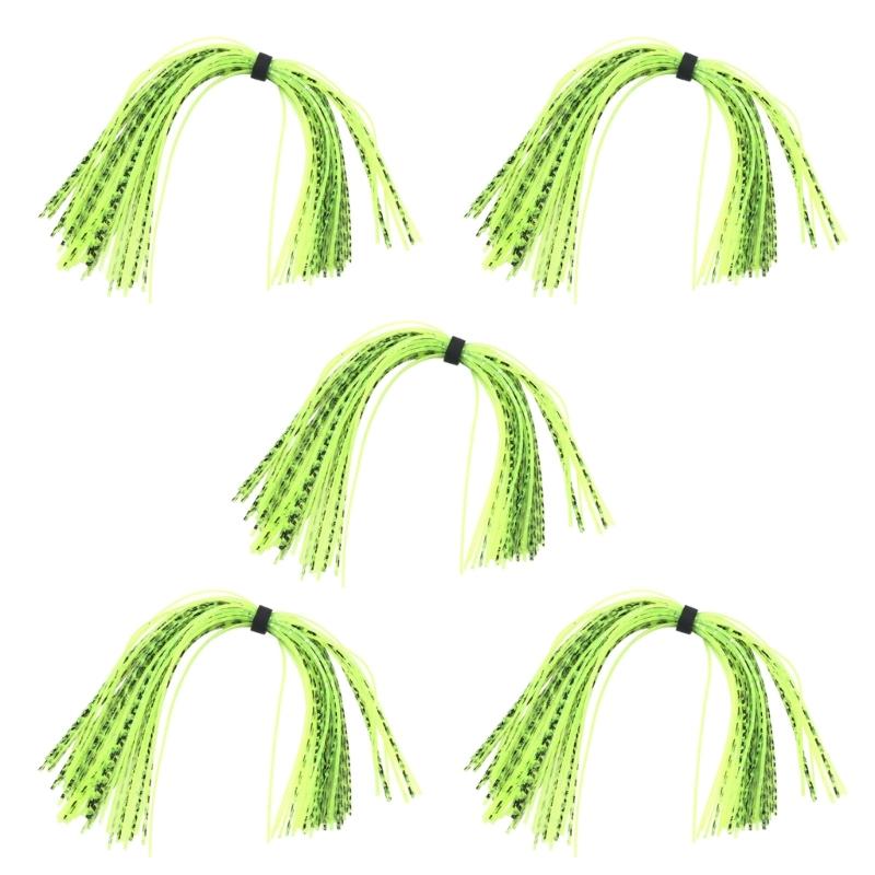 5 Bundles 220 Strands Silicone Jig Skirts Sets DIY Fishing Jig Legs Lures, Fly Tying Materials Fishing Jig Baits Skirts