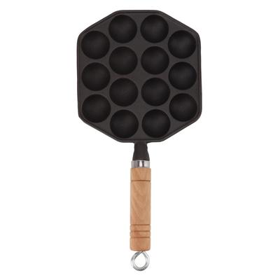 Takoyaki Pan 14 Holes Excellent Heat Conductivity Cast Iron Multifunctional Good Thermal Insulation