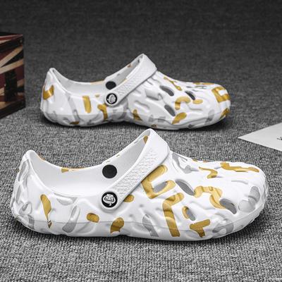 Large Size 4849 Hole Shoes for Men, Non-slip for Summer Wear, Two for Beach Shoes, and Camouflage Cool Slippers for Men