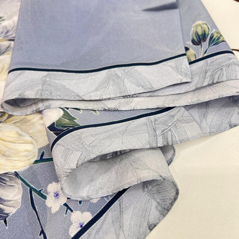 Limited Edition Blue Enchantress, Ancient Mulberry Silk Double Wrinkled Silk Scarf, Women'S Autumn Shawl