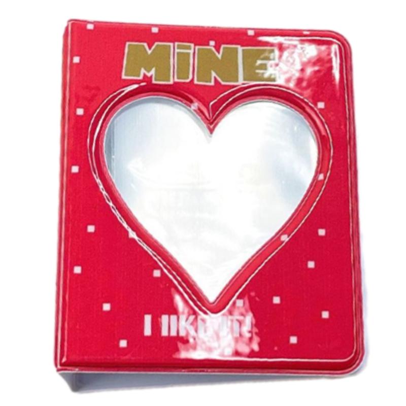 

64 Slot Mini Photo Album Love Heart Shape Photocard Holder Photocard Binder Card Collect Book Name Card Storage