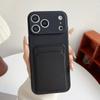 Simple Solid Color With Card Slot Phone Case  For Iphone 17 16 1 14 13 12 Pro Max TPU Store Card Photo Multifunctional Cover