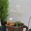 Vintage Lace Umbrella Garden Stake, Weather-proof Metal Yard Art, Flower Pot Bed Decoration for Indoor Outdoor Courtyard