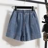 Casual Plus Size Summer Denim Shorts Women Loose Wide Leg Jeans Short Pants Femme Stretch High Waisted Harem Baggy Shorts Woman