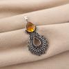 Citrine Gemstone 925 Sterling Silver Women Jewelry Pretty Oxidize Pendant 1.8" For Mother/Wife CP-45-6