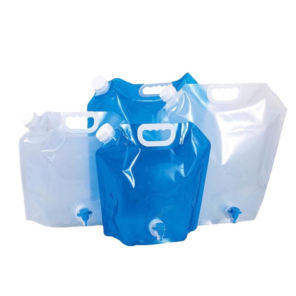 Water supply bag with folding water disaster portable [pkpohs] cock, bag, 4-piece set, 5l, 10l, outdoor, prevention, emergency,