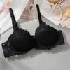 Sexig Underkläder Lingeri Ultratunn Bomull Spets BH Djup V Push Up BH Andningsbar BH