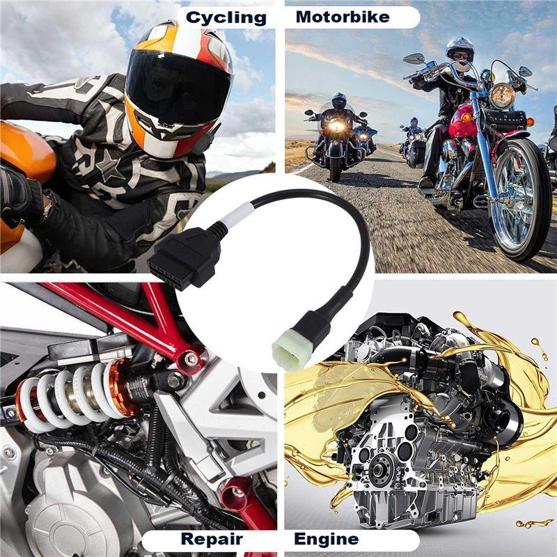 Durable-6 To 16 Pin OBD2 Connectors Diagnostic Tools OBD Extension Cables Adapters For Kawasaki Motorcycle Z Serie