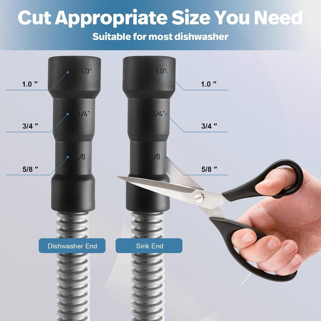 Dishwasher Drain Hose Heavy-Duty Dish Washer Replacement Hoses With Clamp Dishwasher Replacement Accessory For Home Hotel Rental