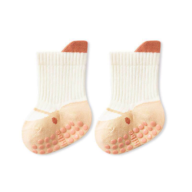 Children's Anti-slip Combed Cotton Mid-calf Socks - Seamless Style for Spring and Summer