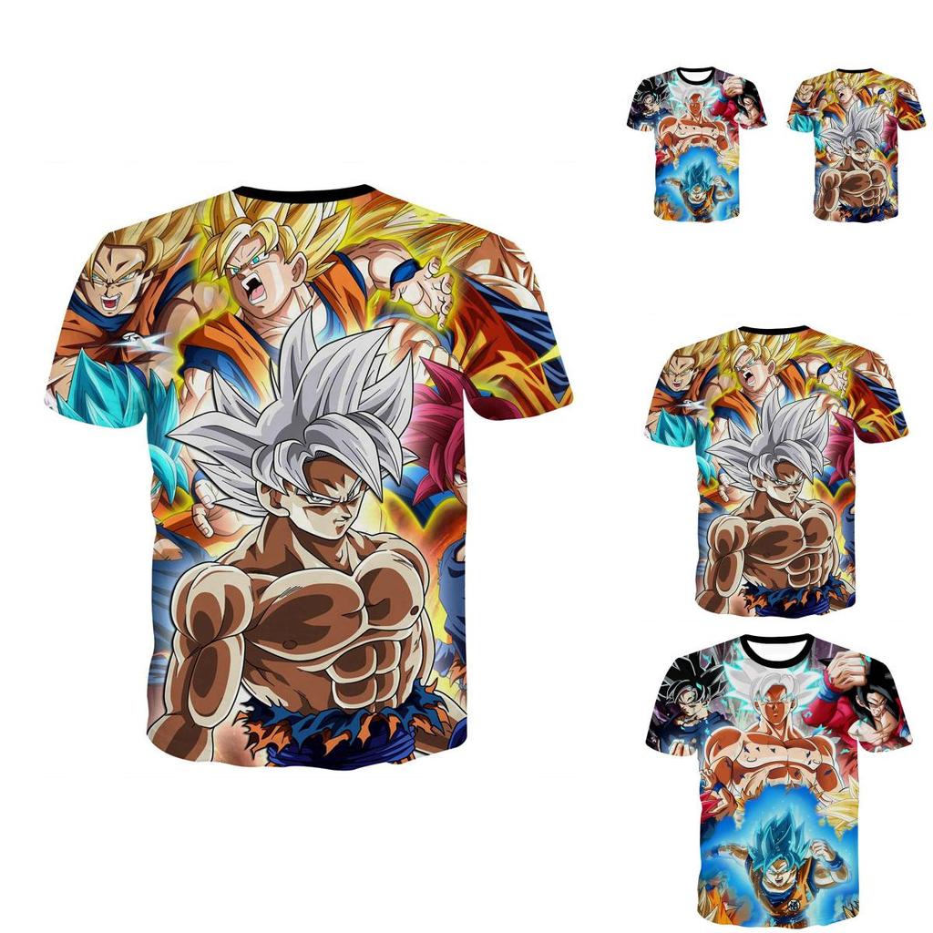 Tee Summer Dragon Ball Z Goku Super Saiyan 3d Print Casual Tshirt Men Women Top