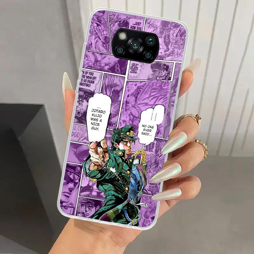 

Чехол для телефона с принтом из аниме JoJo s Bizarre Adventure для Xiaomi Poco X7 X6 X5 X4 X3 Nfc F6 F5 F4 GT F3 F2 Pro F1 M5S M4 M3 5G Мягкий Funda Xiaomi Poco X7