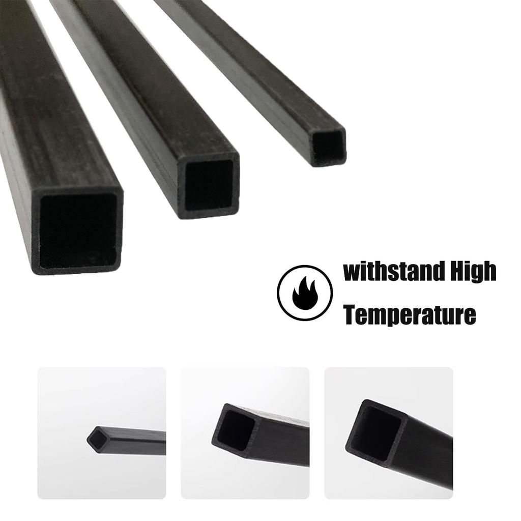 1/2/3pcs square carbon fiber tube, outer and inner high-strength carbon fiber tube/carbon fiber square tube Length 250mm
