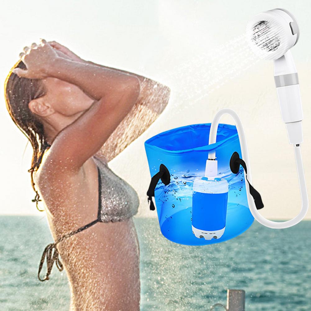 Portable Camping Shower Pump with Digital Display 5000mAh Upgraded Rechargeable Electric Shower Pump for Camping Beach Dormitory