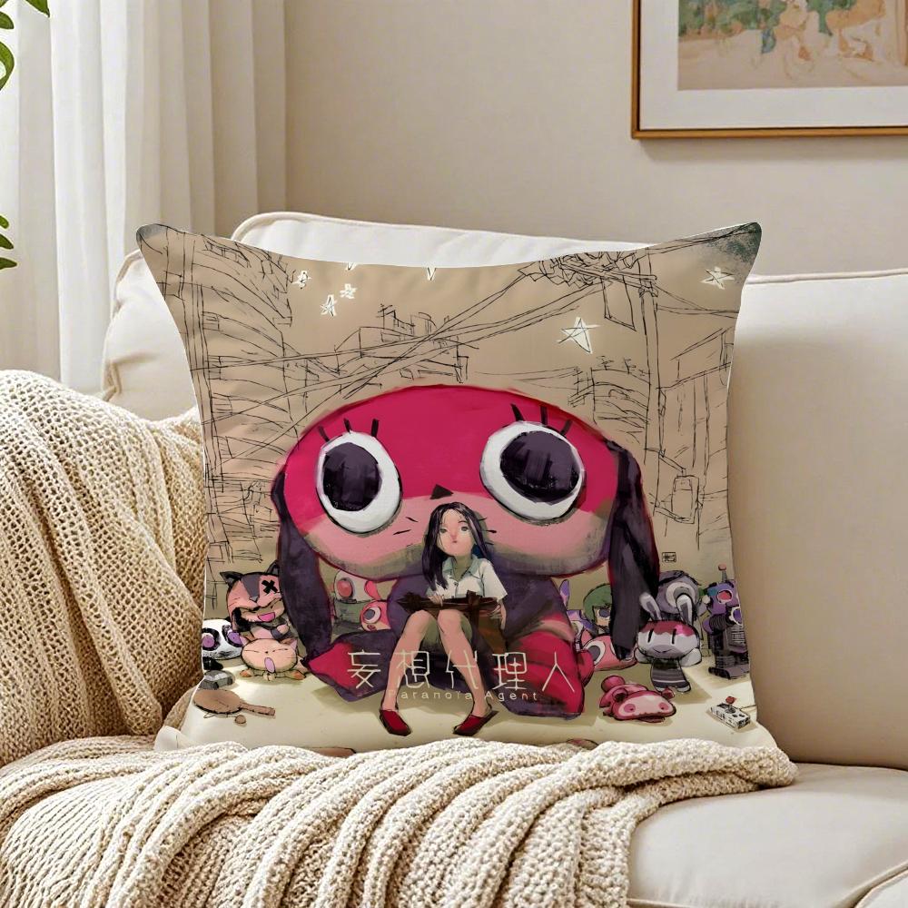 

Dark Anime PParanoia Agent Cushion Cover Linen Pillowcase Soft for Sofa Bed Home Room Decor 30x30cm