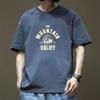 Camiseta de Algodón de Manga Corta Moda Todo Combinable Transpirable Verano Camiseta Deportiva Hombre Top