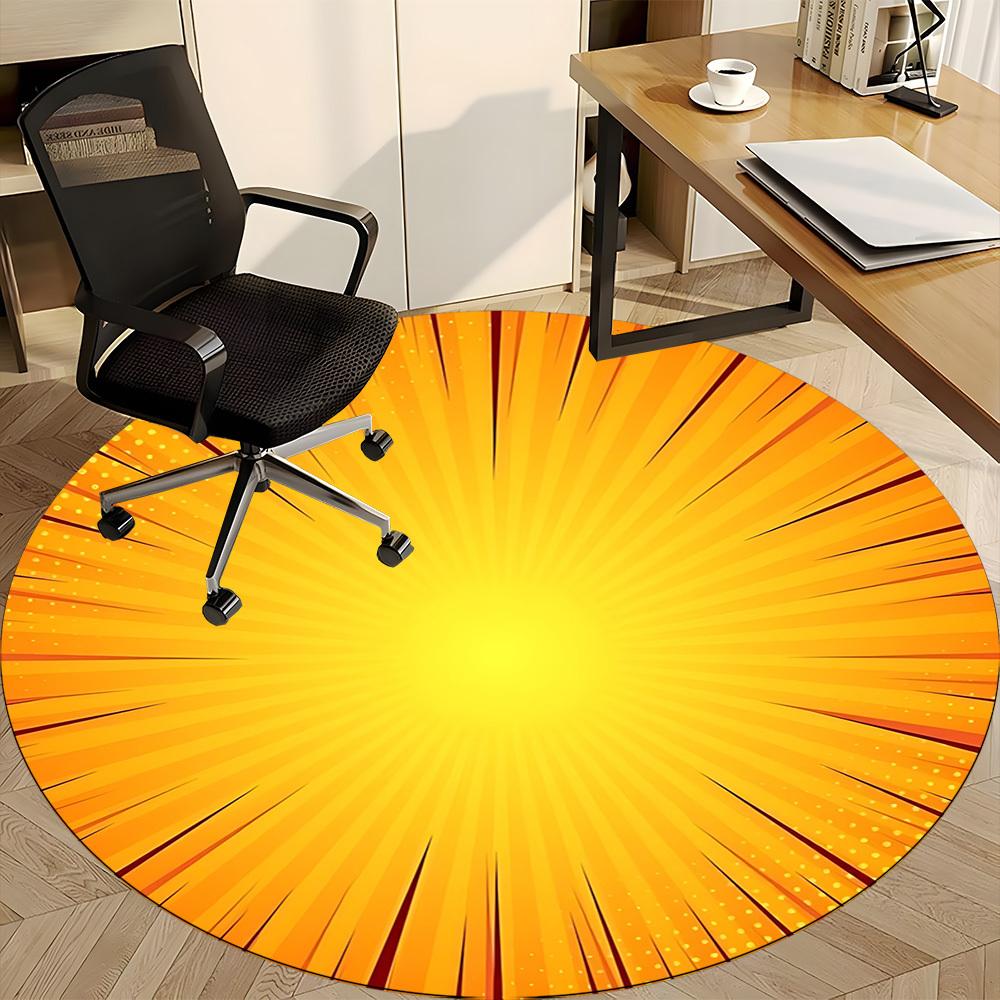1pc Sunburst Pattern Chair Carpet for Office, Non-slip, Soft and Durable Office Rug for Decoration, Perfect for Office Yy251229170