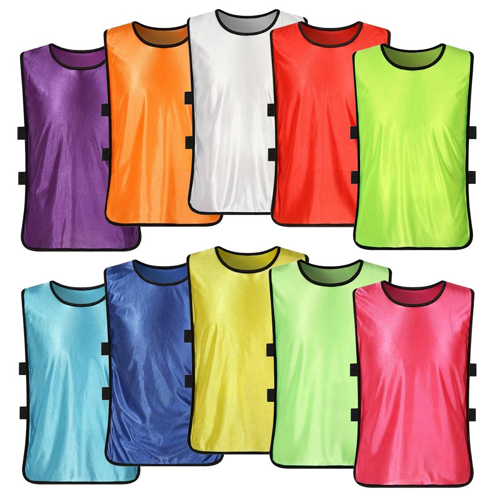 10Pcs Kids Scrimmage Training Vest Practice Jersey Pennies Bibs for Soccer Basketball Football