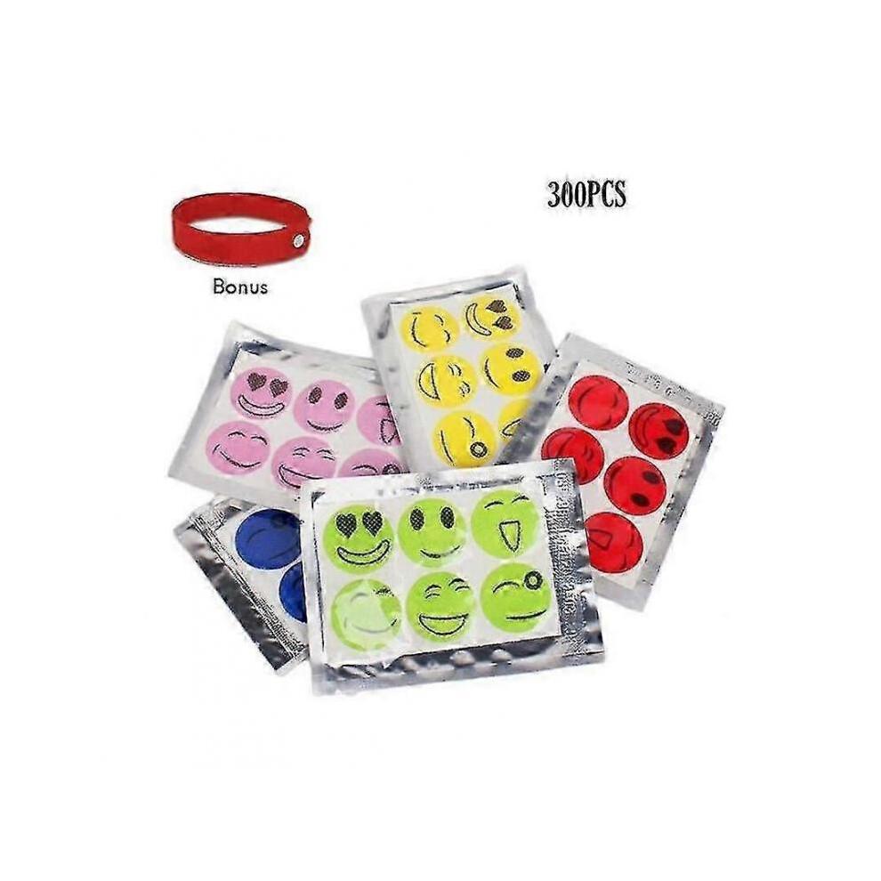 300pcs Smiley Mosquito Repellent Insect Repellent Stickers