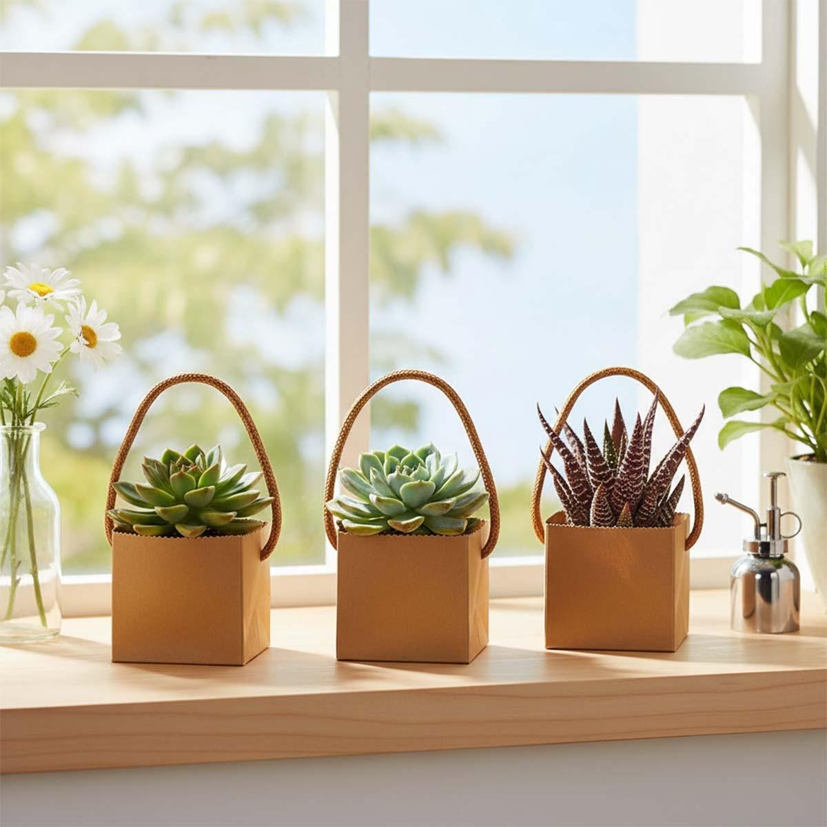 

30 Pcs Gift Box Paper Succulents Wraps Bags Carrier Box Paper Gift Bags for Birthday Wedding Baby Shower Party Favors 30pcs