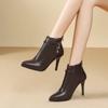Fashion Side Zipper Shoes for Women 2024 Sexy Pointed Toe Women's Ankle Boots Solid Color Simple Commuting Office Ladies Shoes Size 42