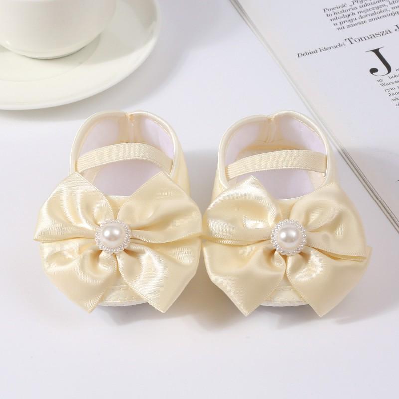 Infant Shoes Bead Bowknot Decoration Baby Princess Shoes For 0-1 Year Old