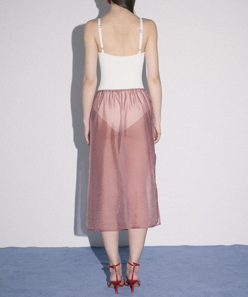 Melly And Rose Rose See-Through Organza Midi Skirt (304786)