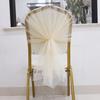 Minimalist Tulle Wedding Chair Back Yarn Artificial Rose Flowers Elegant Chair Sash For Reception Banquet Party Scene Decor