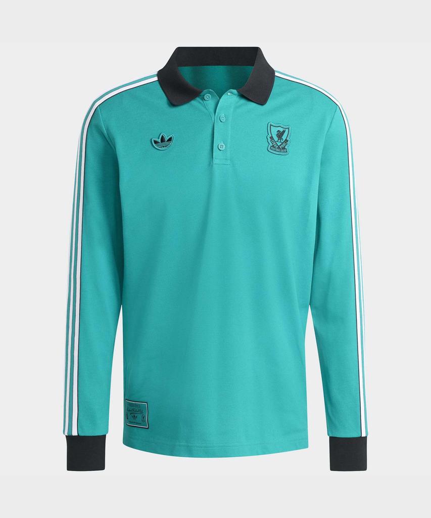 ADIDAS Liverpool Fc Terrace Icon Long Sleeve Polo Shirt - Mint / Jw5471
