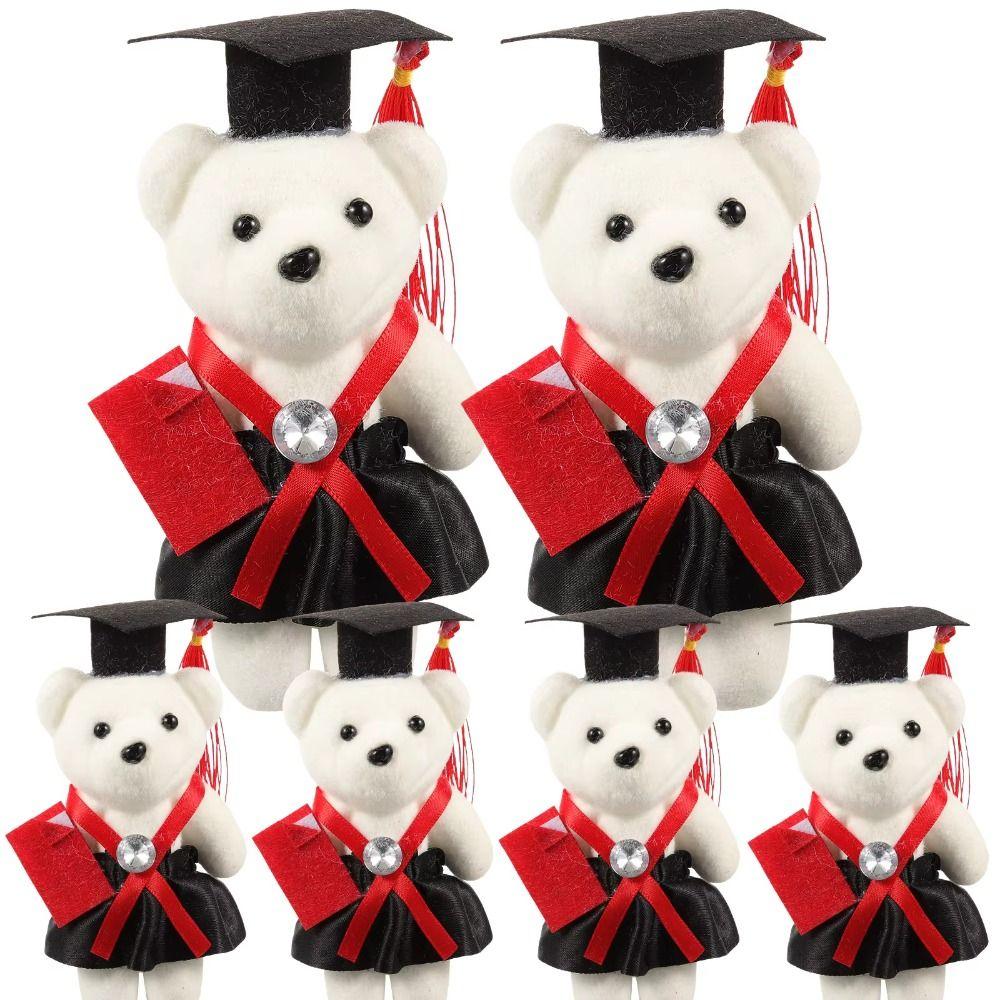 10 pcs/set Graduation Ceremony Mini Bear Flower Bouquet Doctor Cap Bear Toy  Birthday Gift