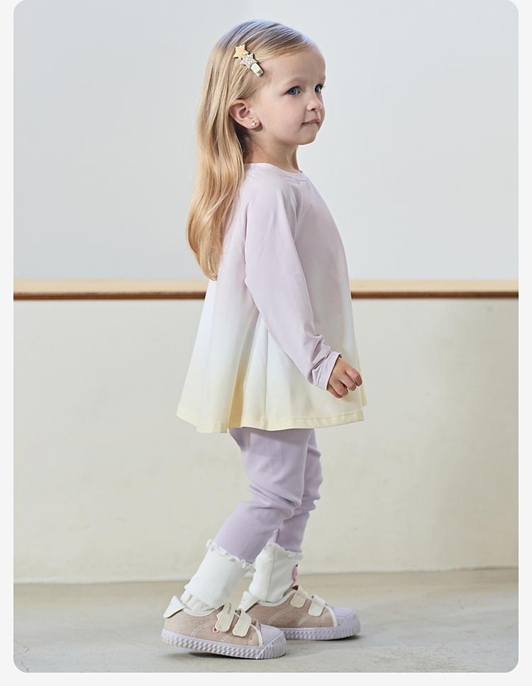 David Bella Children's Long Sleeve T-shirt Autumn Wear Girls' Sunscreen Base Shirt Baby Girl Gradient Top