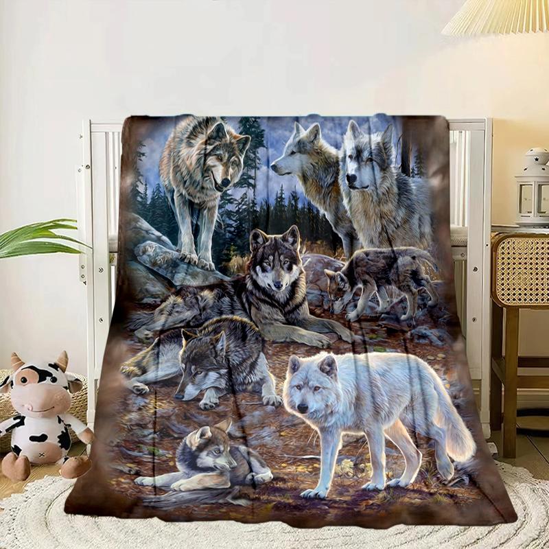Wolf Pack Wilderness Blanket Flannel Blanket Throw Blanket Sofa Cover Blanket Soft Premium Blanket Picnic Blanket Tv Blanket Gifts